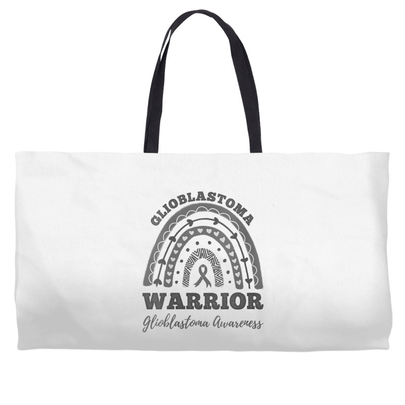 Womens Glioblastoma Warrior Glioblastoma Awareness Rainbow V Neck T Sh Weekender Totes | Artistshot