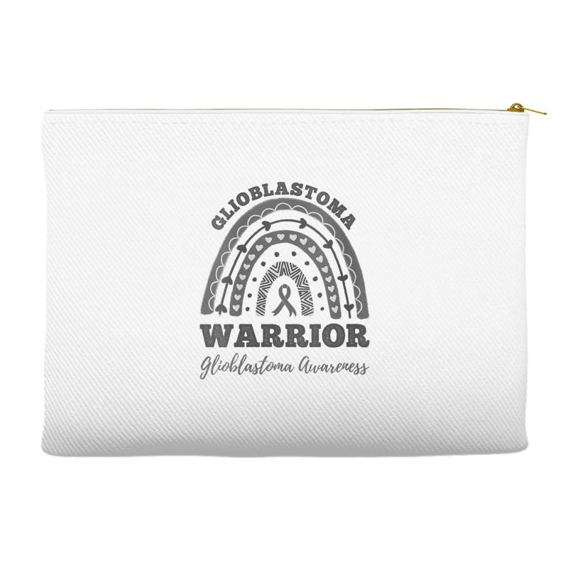 Womens Glioblastoma Warrior Glioblastoma Awareness Rainbow V Neck T Sh Accessory Pouches | Artistshot