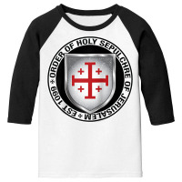 Order Of The Holy Sepulchre Of Jerusalem Shield Raglan Baseball Tee Youth 3/4 Sleeve | Artistshot