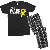 Womens I Am A Warrior Ewings Sarcoma Cancer Awareness Month Support V Men's T-shirt Pajama Set | Artistshot