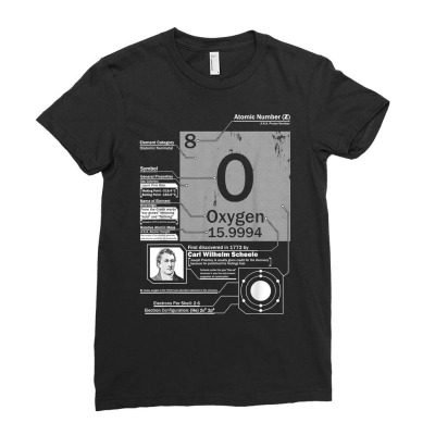 Oxygen (o) Element  Atomic Number 8 Science T Shirt Ladies Fitted T-shirt Designed By Dinyolani