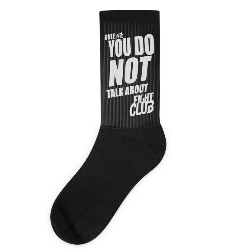 Custom Fight Club Movie Rule 1 Socks By Afa Designs - Artistshot