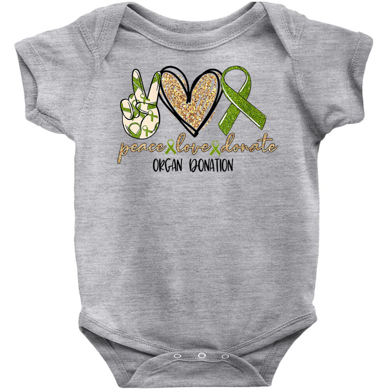 Womens Organ Donation Peace, Love, Donate, Give Someone Life Donate V Baby Bodysuit by ebertfran1985 | Artistshot