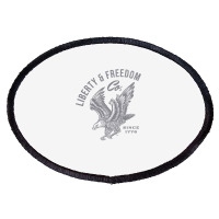 Patriotic Bald Eagle For 4th Of July Premium T Shirt Oval Patch | Artistshot