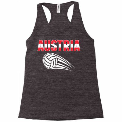 Austria Volleyball Lovers Jersey   Austrian Flag Sport Fans T Shirt Racerback Tank Designed By Nicoleden