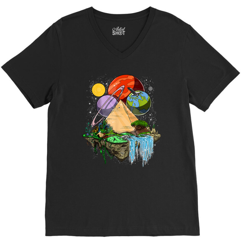 Planets And Pyramids V-neck Tee | Artistshot