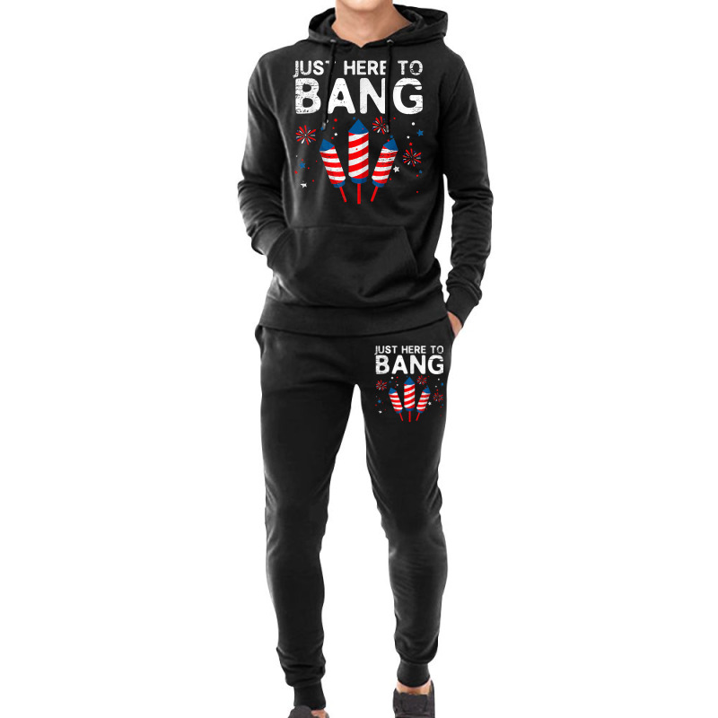 I'm Just Here To Bang 4th Of July Funny Vintage Fireworks T Shirt Hoodie & Jogger Set | Artistshot