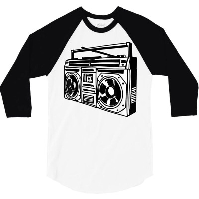 Ghetto Blaster 80's 90's Hip Hip Rap T Shirt 3/4 Sleeve Shirt Designed By Ebertfran1985