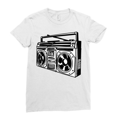 Ghetto Blaster 80's 90's Hip Hip Rap T Shirt Ladies Fitted T-shirt Designed By Ebertfran1985