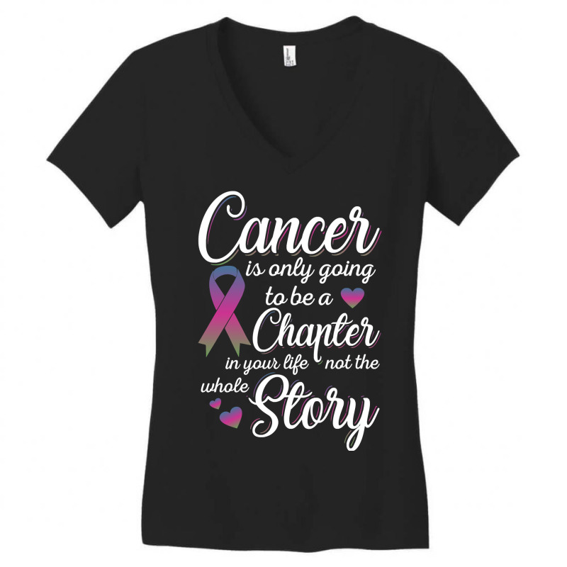 Breast Cancer Metastatic Breast Cancer Cancer Is Only A Chapter Of My Women's V-Neck T-Shirt by offensejuggler | Artistshot