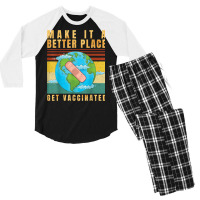 Vaccinated   Vaccine   Pro Vaccination   Immunization   T Shirt Men's 3/4 Sleeve Pajama Set | Artistshot