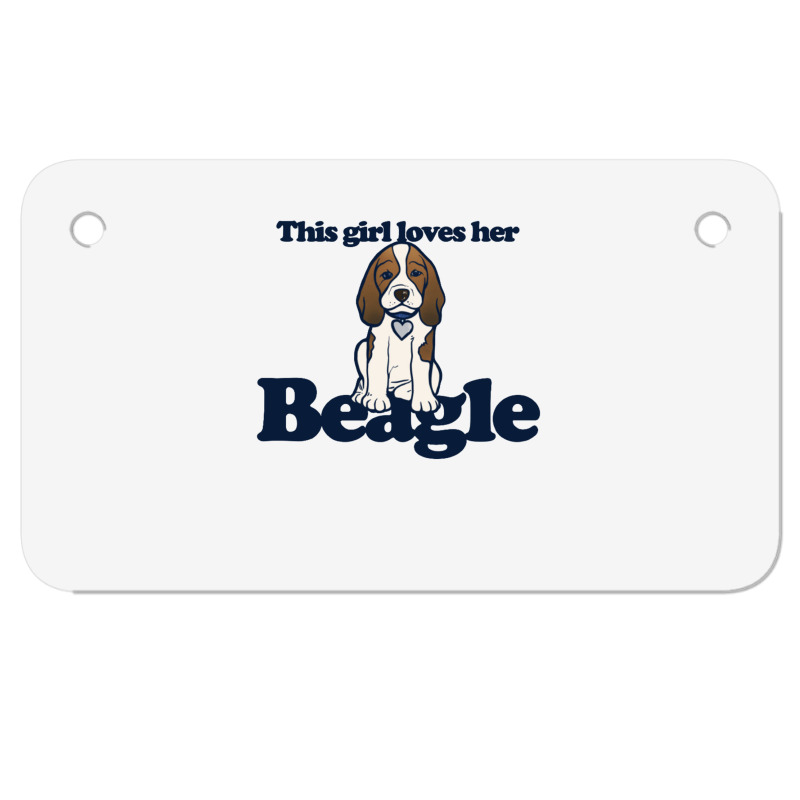 This Girl Loves Her Beagle Motorcycle License Plate | Artistshot