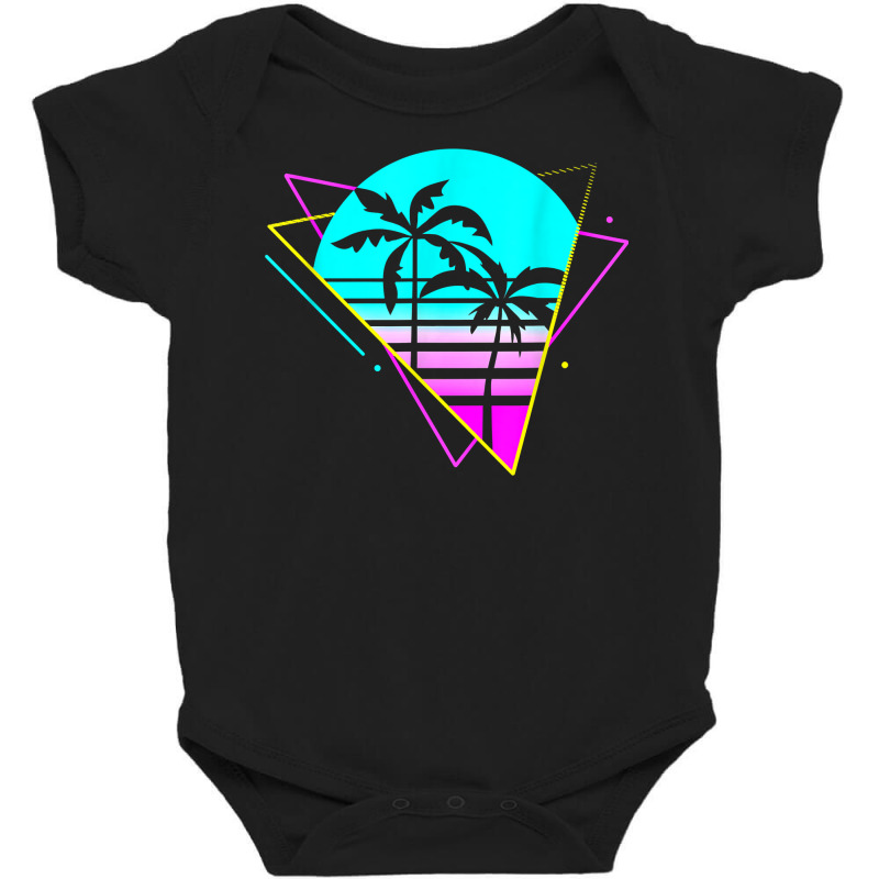 Vaporwave Aesthetic. Vintage Palm Paradise. Retro Palm Tree T Shirt Baby Bodysuit by saldeenshakir | Artistshot