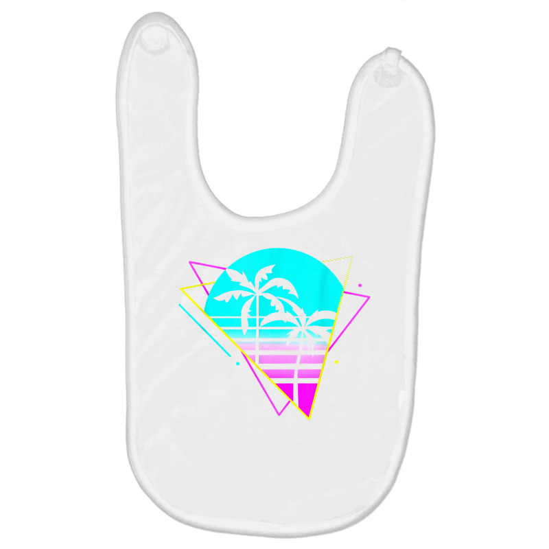 Vaporwave Aesthetic. Vintage Palm Paradise. Retro Palm Tree T Shirt Baby Bibs by saldeenshakir | Artistshot