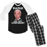 Funny Joe Biden Dazed And Very Confused Funny Satire T Shirt Men's 3/4 Sleeve Pajama Set | Artistshot