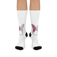 Womens Pink Butterfly I Am The Storm Breast Cancer Warrior T Shirt Crew Socks | Artistshot