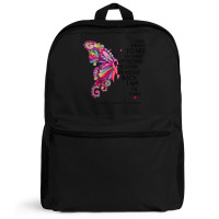 Womens Pink Butterfly I Am The Storm Breast Cancer Warrior T Shirt Backpack | Artistshot