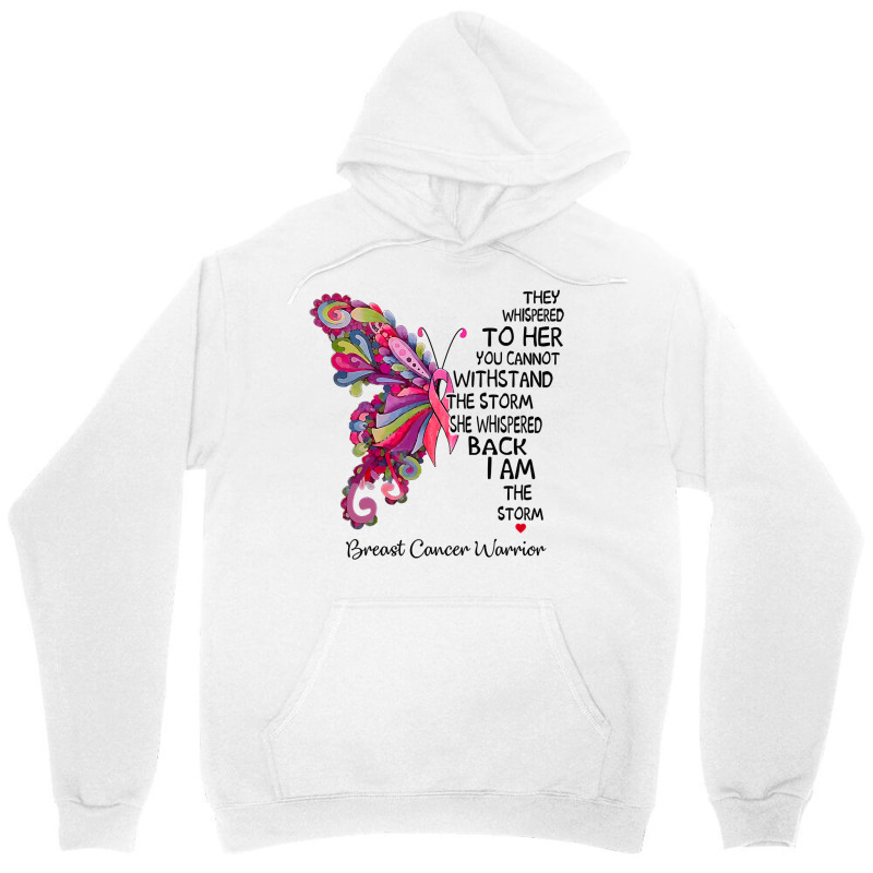 Womens Pink Butterfly I Am The Storm Breast Cancer Warrior T Shirt Unisex Hoodie | Artistshot