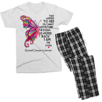 Womens Pink Butterfly I Am The Storm Breast Cancer Warrior T Shirt Men's T-shirt Pajama Set | Artistshot