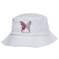 Womens Pink Butterfly I Am The Storm Breast Cancer Warrior T Shirt Bucket Hat | Artistshot