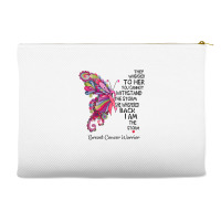 Womens Pink Butterfly I Am The Storm Breast Cancer Warrior T Shirt Accessory Pouches | Artistshot