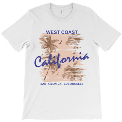 California, America, American, Santa Monica, Los Angeles, West Coast T-shirt Designed By Elshan