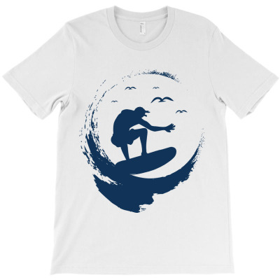 Surf Rider, Surfing, Surfer, Sea, Bird, Birds T-shirt Designed By Elshan