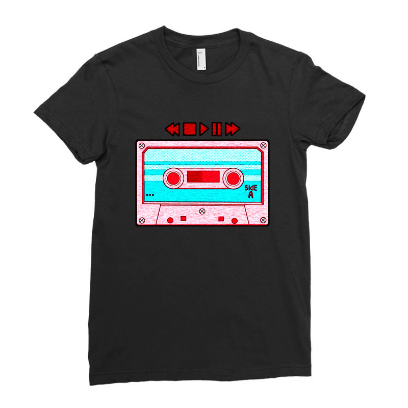 Cassette Music Tape Ladies Fitted T-Shirt by zig street | Artistshot