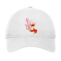 Forest Animal Lover Sakura Cherry Blossom Wildlife Fox T Shirt Adjustable Cap | Artistshot