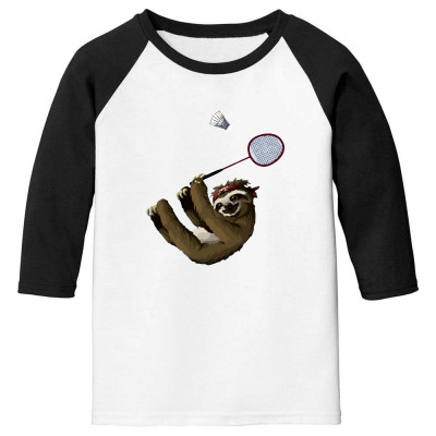 Badminton Sport Funny Youth 3/4 Sleeve Designed By Wildern