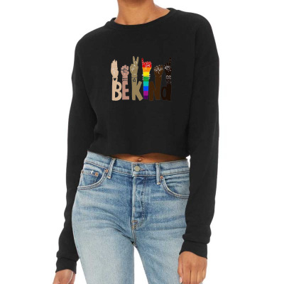 Be Kind Rainbow Cropped Sweater Designed By Wildern
