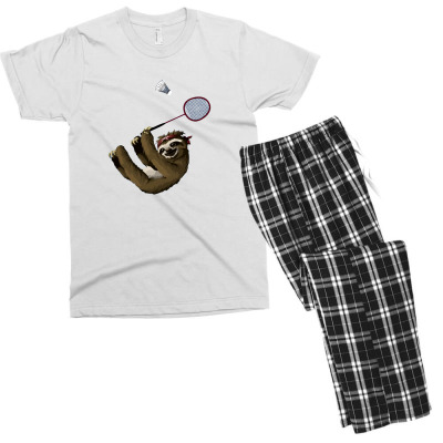 Badminton Sport Funny Men's T-shirt Pajama Set Designed By Wildern