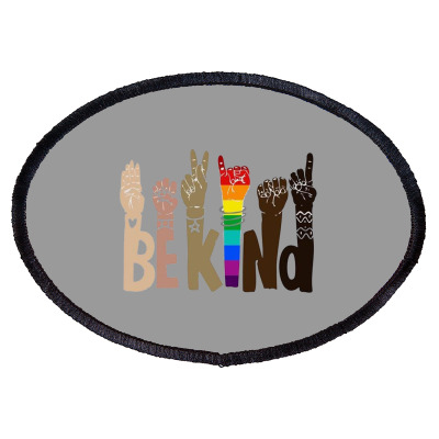 Be Kind Rainbow Oval Patch Designed By Wildern