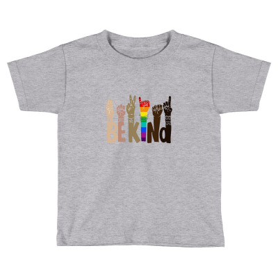 Be Kind Rainbow Toddler T-shirt Designed By Wildern