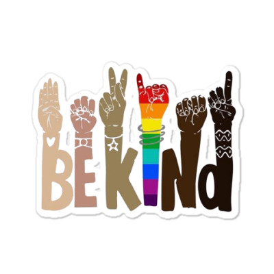 Be Kind Rainbow Sticker Designed By Wildern