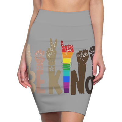 Be Kind Rainbow Pencil Skirts Designed By Wildern