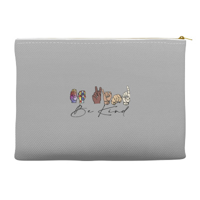 Be Kind Sign Language Accessory Pouches Designed By Wildern