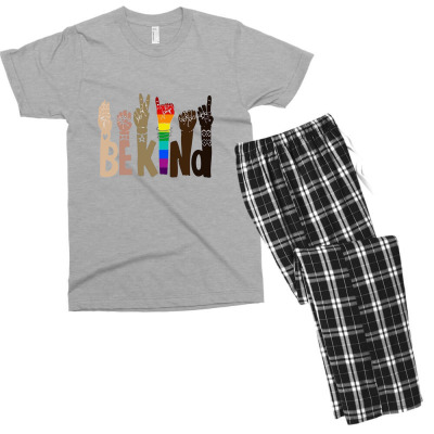 Be Kind Rainbow Men's T-shirt Pajama Set Designed By Wildern