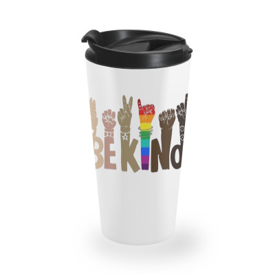 Be Kind Rainbow Travel Mug Designed By Wildern