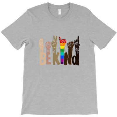 Be Kind Rainbow T-shirt Designed By Wildern