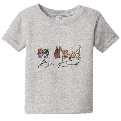 Be Kind Sign Language Baby Tee Designed By Wildern