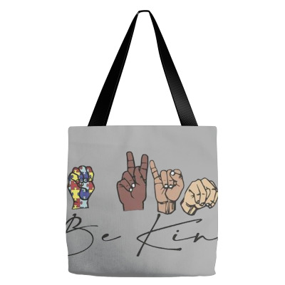 Be Kind Sign Language Tote Bags Designed By Wildern