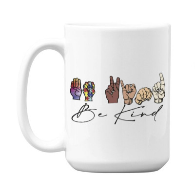 Be Kind Sign Language 15 Oz Coffee Mug Designed By Wildern
