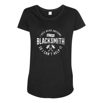 Blacksmith Blacksmithing Maternity Scoop Neck T-shirt Designed By Wildern