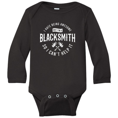 Blacksmith Blacksmithing Long Sleeve Baby Bodysuit Designed By Wildern