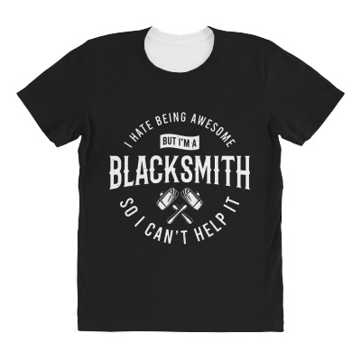 Blacksmith Blacksmithing All Over Women's T-shirt Designed By Wildern