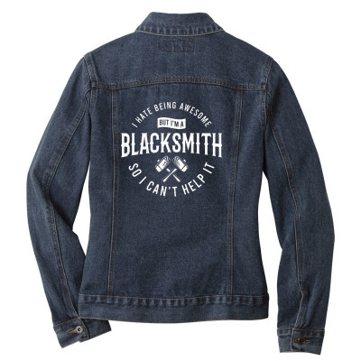 Blacksmith Blacksmithing Ladies Denim Jacket Designed By Wildern
