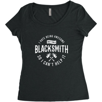 Blacksmith Blacksmithing Women's Triblend Scoop T-shirt Designed By Wildern