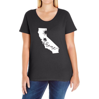 California Home Ladies Curvy T-shirt Designed By Wildern