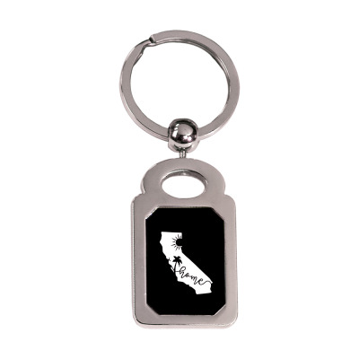 California Home Silver Rectangle Keychain Designed By Wildern